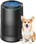 MORENTO Air Purifiers for Home, Air Purifier for Smoke Pet Dander Odors with Fragrance Sponge, Small Air Purifier with Sleep Mode for Bedroom Office, Blue Ambient Light, MR2566, Black, 1 Pack+3 Modes