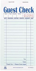 AmerCare Royal Green Guest Check Paper Receipt Book, Carbonless Order Book with 17 Lines, 2 Part Booked, Case of 50 Server Notepad Books