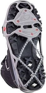 Yaktrax Run Traction Cleats for Snow and Ice, Gray/Red, Small (8161)