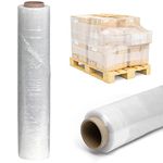 Venuscello® 1 Roll x 400mm Pallet Wrap Clear Stretch Shrink Wrapping Roll | Non Extended Core 23mu Thick, 750g Cling Film | Water Proof & Tear Resistant for Secure Industrial Packaging & House Moving