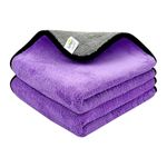 SOFTSPUN 900 GSM Microfiber Double Layered Silk Banded Edge Cloth 30X40cms 2 Piece Towel Set Extra Thick Microfiber Cleaning Cloths Perfect for Bike Auto Cars Both Interior and Exterior.