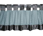 BabyDoll 8100val Croco Minky Window Valance, Grey/Blue