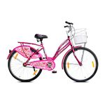 Leader Lady Star Breeze 26T Bicycle for Girls/Women with Front Basket and Integrated Carrier | Ideal for 12 + Years (Frame: 18 Inches) (26, Pink)