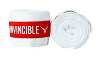 INVINCIBLE Mexican Nylon Style Semi-Stretch Hand Wraps White 4.5 Meter