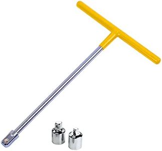 PANSHIYON T Handle Wrench,1/2-Inch Drive T Handle Socket Driver with 1/4” and 3/8” Adaptors,Yellow