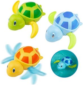 Diealles Shine Tortue Bain Bebe, 3 Pièces Jouet de Bain Tortue Baignoire Piscine Jouet Cadeau pour Bébés, Tout-Petits Garçons Filles