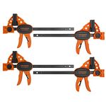 Jorgensen 6" Spreader/Bar Clamp Set, 4-Pack,One-Hand Light Duty E-Z Hold Clamp/Spreader, 99216A