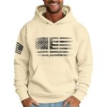 Men's Oversized Hoodie Comfortable Fall Winter Hoodies for Men Flag Graphic Hoodie with Pocket Stylish Sweatshirts