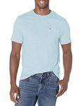 Tommy Hilfiger Men's Essential Short Sleeve Cotton Crewneck Pocket T-Shirt, Corydalis Blue, X-Large