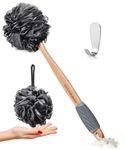 Slick- Loofah with Handle, Loofah Back Scrubber, Back Loofah, Loofah Brush with Long Handle, Loofah on A Stick, Shower Loofah with Handle, Shower Supplies, Loofah Scrubber, Loofah Back Scrubber