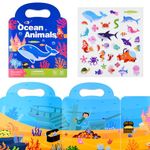 ASTARON 3D Puffy Sticker Book for Kids, Reusable Sea Life Jelly Stickers for Toddlers, Puffy Sticker Game Travel Stickers and Educational Sensory Learning Toy Busy Book