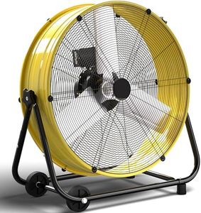 40 Inch Industrial Drum Fan, 24800 CFM High Velocity Floor Fan, Heavy Duty, 3-Speed, 360° Fully Adjustable Tilt, Portable Wheels & Handle for Commercial, Warehouse, Garage, Workshop, Gym-ETL Certified