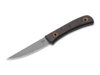 Boker Plus Bark Beetle - 3.62" 1095 Matte Coated Carbon Steel Blade with Olive Green Canvas Micarta Scales and Leather Sheath Designed by Sandor Hegyes - 02BO039