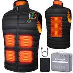 Tonfarb Electric Heated Gilet Body Warmer for Men with 16000mAH Battery Pack, Heated Vest Men Heating Jacket with 3 Temperature Levels & 6 Heat Zones USB Electric Heated Clothing Waistcoat for Outdoor