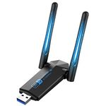 USB Wifi Dongle ElecMoga,5dBi Dual Band 5GHz USB Wifi Computer,1300Mbps USB WI-FI Adapter,Support Windows 11/10/8/7/Vista/XP, Mac OS 10.9-10.15