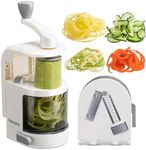 Maxceysen Vegetable Spiralizer 4in1 Rotating Blade Veggie Spiralizer Zucchini Noodle Maker with Strong Suction Cup Spiral Vegetable Cutter Slicer