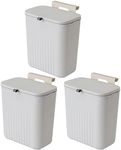 Sooyee 3 Pack 12L Kitchen Compost Bin for Counter Top or Under Sink, Hanging Small Trash Can with Lid for Cupboard/Bathroom/Bedroom/Office/Camping,Compost Bucket White