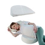 The White Willow Memory Foam Wedge Pregnancy Pillow for Maternity, Belly, Back, Knee, Between Legs Support- C Shaped (15" L x 13" W x 4.3" H) Multi