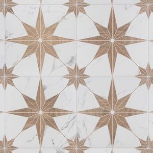 Merola Tile Llama Stella Loire Noce 9-3/4" x 9-3/4" Porcelain Floor and Wall Tile