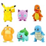 Funfob Cartoon Action Figure Pack of 6 Toy Height -9CM Collectible for Fans PVC Multicolour (Poke Basic)