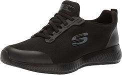 Skechers for Work Women's Squad SR Food Service Shoe,Black Flat Knit 1,9 M US