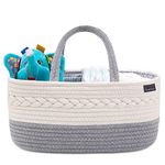 YeaYee Nappy Caddy, Baby Diaper Caddy Organiser, Portable Storage Basket with Changeable Compartments,100% Cotton Canvas, Newborn Gift