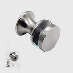 Sliding Shower Glass Door Handles Solid 304 Stainless Steel Bathroom Pull Knobs Single Side/Back-to-Back Room Handles for Replacement Glass Shower Door,Silver Finish,Screw Diameter 8mm (N)