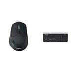 Logitech K780 Multi-Device Wireless USB, Bluetooth Keyboard, Wireless Keyboard & M720 Triathlon Wireless Mouse, Bluetooth, USB Mouse for Windows and Mac