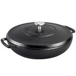 Lodge Blacklock 17 Triple Seasoned Cast Iron Braiser with Lid - Dutch Oven with Nonstick Finish - Lightweight Cast Iron Braiser - Dutch Oven Cookware - Cooking Pot with High-Heat Aluminum Knob