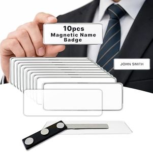 CiLoN 10 Pack Engravable Magnetic Name Badge Holder + Clear Acrylic Cover.