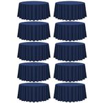 fani 10 Pack 90 Inch Round Tablecloth, Navy Blue Polyester Fabric Table Cloth for Round Table, Stain and Wrinkle Resistant Washable Table Cover for Wedding Party Dining Table Buffet and Camping