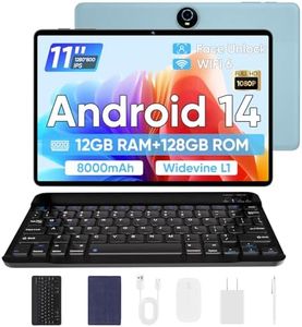 Android 14 Tablet, 2024 Newest 11 inch Android Tablets,12GB+128GB+1TB Expand, Support Face Unlock+18W Fast Charging, Octa-Core Tablet PC, WiFi6, Dual Camera,8000mAh Battery, 2in1 Tablet with Keyboard