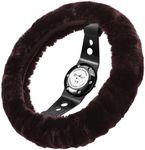 Andalus Brands Australian Sheepskin Steering Wheel Cover, Anti-Slip Universal 15 Inch Fuzzy Steering Wheel Cover Offers a Plush Velvet-Like Touch, Eco-Friendly Fluffy Steering Wheel Cover (Mocha)