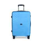 Carriall Groove Blue Polypropylene Luggage Bag for Travel (Large) | Suitcase for Travel & Business | 8 Spinner Wheels & Anti Theft | Suitcase for Men & Women