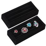 2 Slots Velvet Small Ring Organizer Set of 2 Earrings Trays Showcase Display Storage Insert Holder for Jewelry Box, Drawer, Dresser