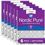 Nordic Pure 20x25x1 MERV 8 Pleated AC Furnace Air Filters 6 Pack