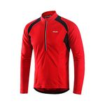 ARSUXEO Cycling Jersey Mens Long Sleeve Mountain Bike Jersey Half Zipper Cycling Clothing 6031 red M