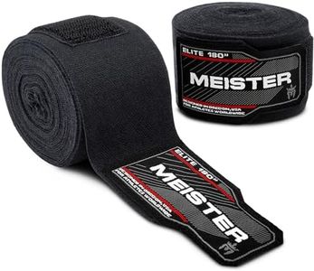 Meister ELITE 180" Adult Hand Wraps for MMA & Boxing (Pair) - Black