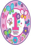 Amscan Sweet Birthday Girl 1st Birthday Purple Round Plates, 10.5", Pink/Purple