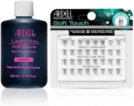 Ardell Soft Touch Trio Individual Lashes with LashTite Eyelash Glue Dark Adhesive – Lash Cluster Eyelash Extensions Kit, 4 Packs + 2 Lash Glue