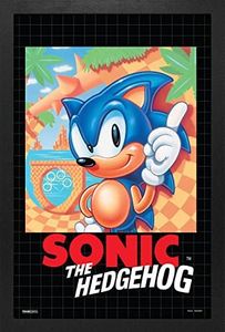 Pyramid America - Sonic – Sonic The Hedgehog (Cover) - Poster Print 11 x 17 Frame Poster Wall Art, Ideal for Home Decor, Kitchen Decor, Gaming Decor, Room Decor & Living Room Decor
