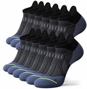 Hylaea Compression Ankle Socks for Running Athletic, Seamless Toe, Moisture Wicking & Breathable LYCRA Fabric, Sport Socks for Daily Wear, 6 Pairs Blue Medium