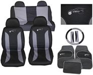 Wheels N Bits Universal Car Seat Cover Set 15 Pieces Grey 305 Compatible with Hyundai i10 i20