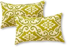 Greendale Home Fashions Outdoor Rectangle Throw Pillow (Set of 2), 2 Count (Pack of 1), Avocado