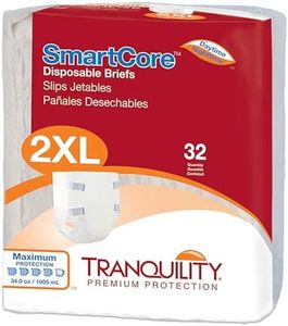 Tranquility SmartCore Adult Disposable Briefs, Incontinence Control with Breathable Kufguard Technology, Fastening Tabs & Wetness Indicator, Latex-Free, Adult XX-Large, 34oz Capacity, 32ct Case