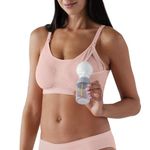 Bravado Designs Hands Free Pumping Bra & Nursing Bra 2-in-1 Seamless for Maternity & Breastfeeding, Soft Rose, Medium