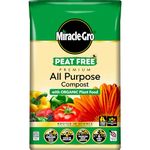 Miracle-Gro PEAT FREE Premium All Purpose Compost with Organic Plant Food, 40 Litres