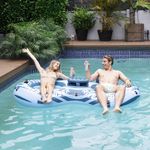 Sunrio 2024 New River Floats for Adults Heavy Duty Pool Floats Premium River Tube with Mesh Bottom Lake Floats for Adults Pool Floats River Tube for Occupations & Recreation Pool Lounger（Blue）