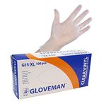 GLOVEMAN Clear Vinyl Gloves (Box of 100) (Extra Large)