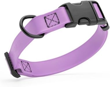 Dogline Biothane Waterproof Dog Collar with Quick Release Buckle Strong Coated Nylon Webbing with Odor- Proof for Easy Care Easy to Clean Fits Small Medium Large Dogs, Amethyst Purple 1" W 15-23" L
